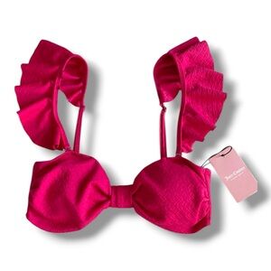 Juicy couture Swim top Bandeau with removable cap sleeve straps Size medium